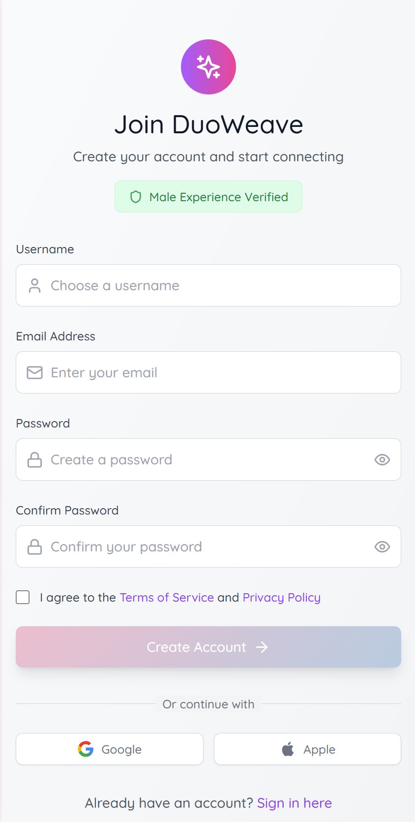 Sign Up